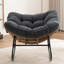 Chaise d'appoint berçante rembourrée Chenille-1979175390
