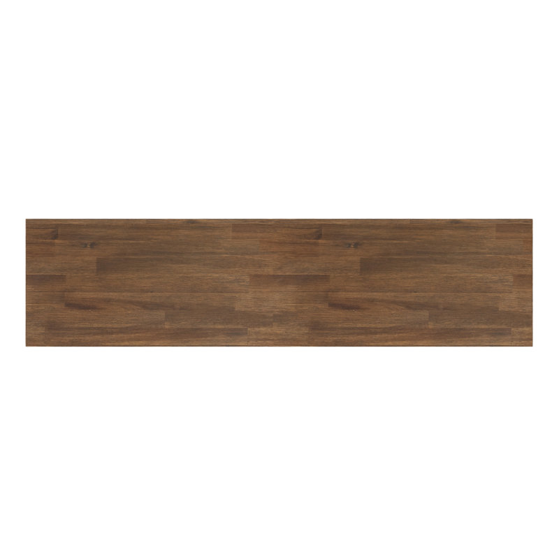 Bibliothèque basse Chase 30 "en bois d'acacia massif et métal avec tablettes ouvertes et structure en métal