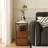 26.7"W Solid Oak Assembled Mobile Brown End Table with Sintered Stone Tabletop,Storage Shelve,Drawer,Wheels-593979567