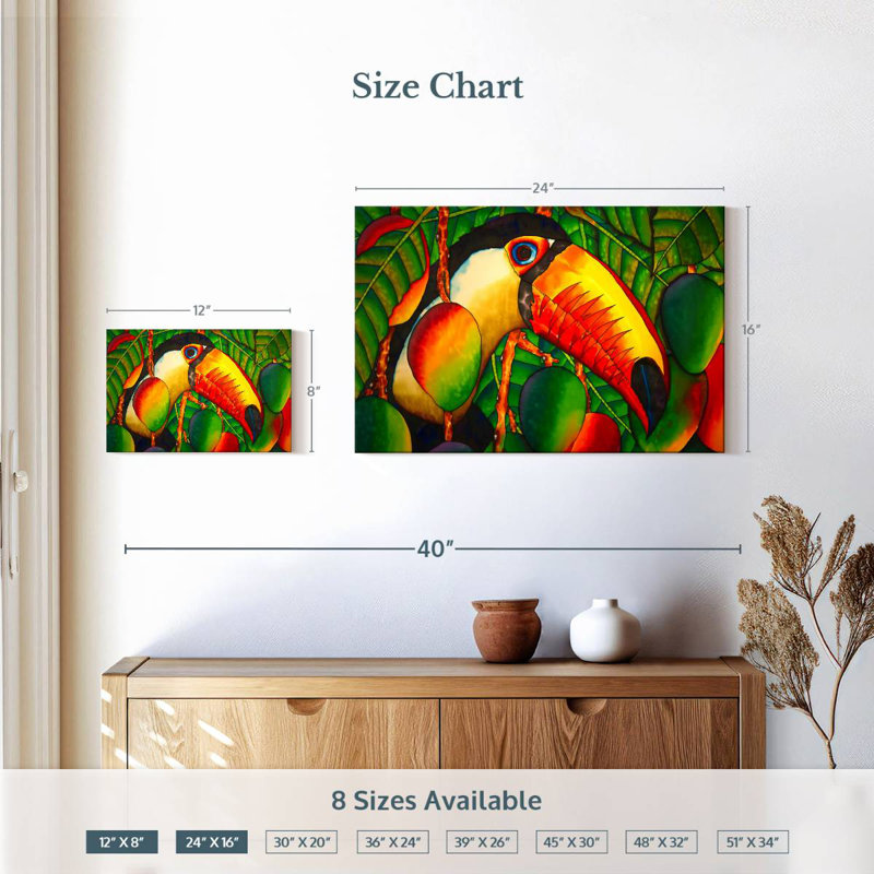 Paradise Toucan, 16" H x 24" W