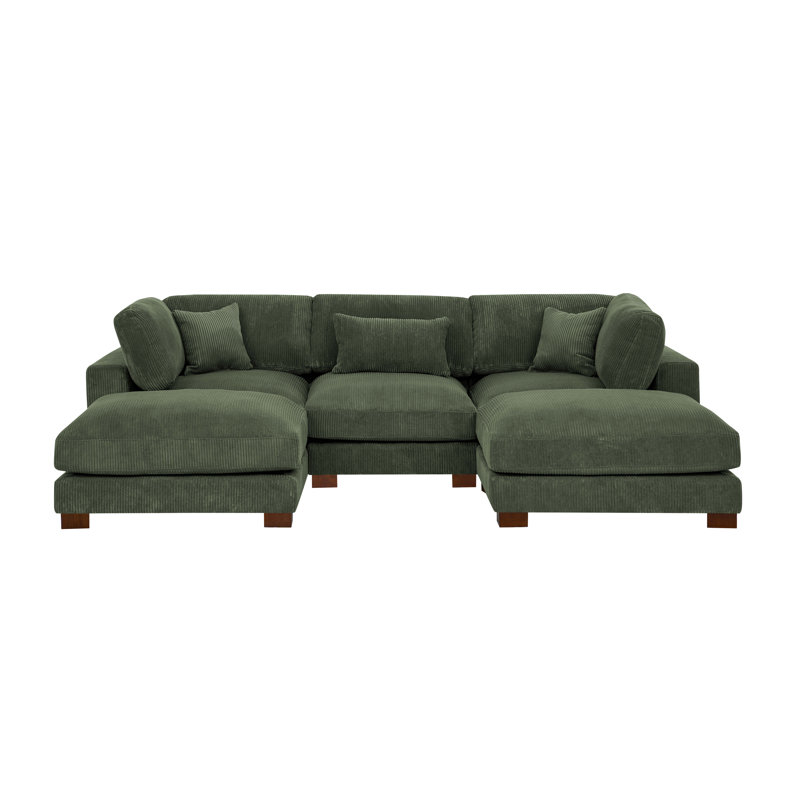 Axminster Sectional Sofa, Dark Green