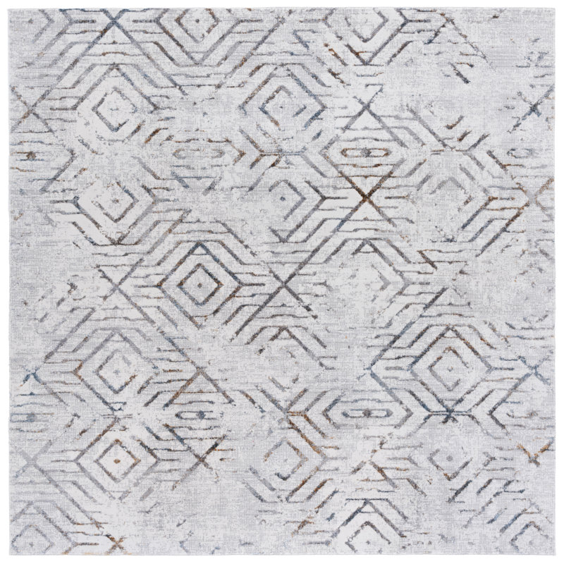 Enya Performance Geometric Rug, Square 6'7"