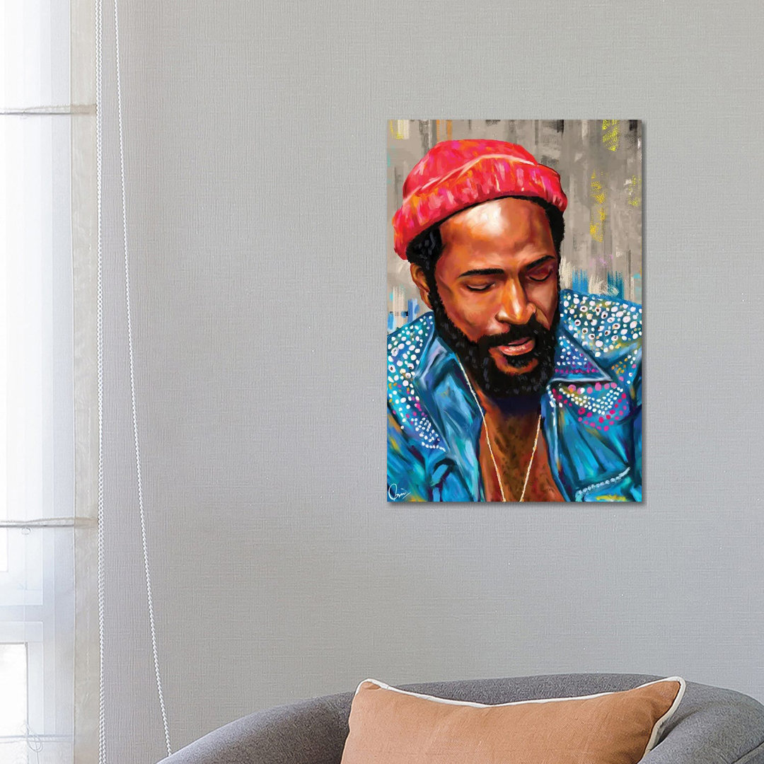 Leinwandbild - Grafikdruck „Marvin Gaye” von Crixtover Edwin