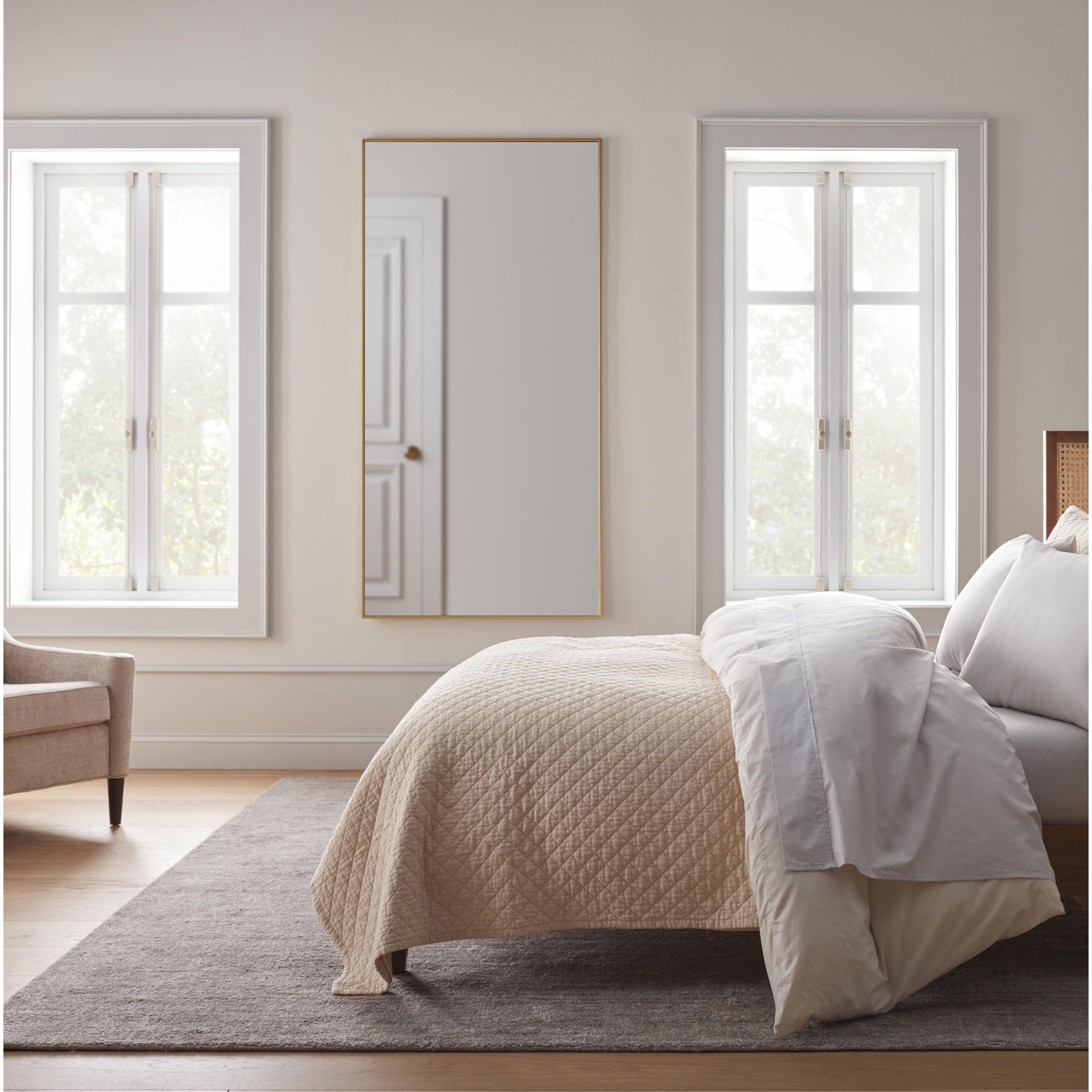 Sabine 36" Accent Mirror, 60" x 30", Brass