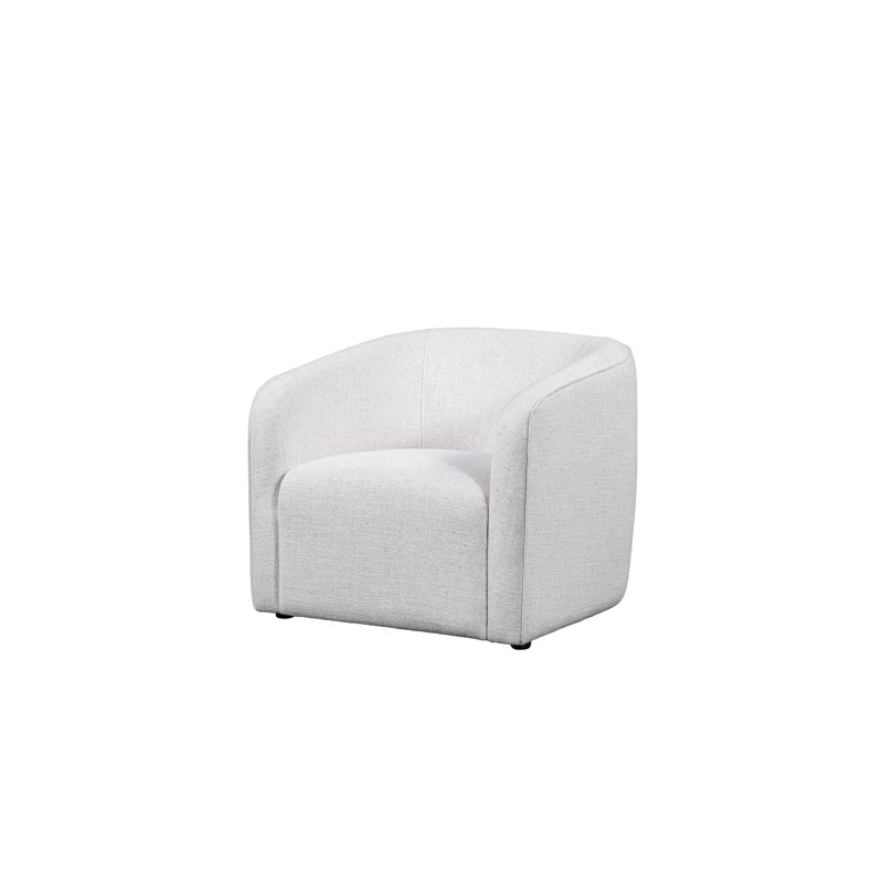 Giacomino Upholstered Club Chair, Off White Polyester Blend