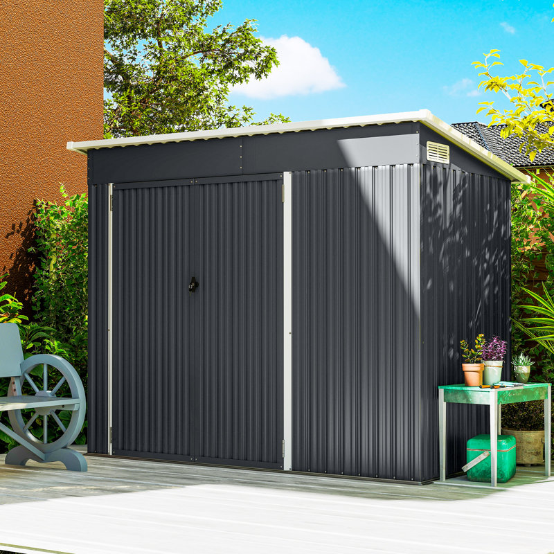 Garden Storage Shed, Dark Grey