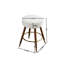 Tabouret de comptoir pivotant à 360 ° Boucle - Design Mid-Century, blanc, bois brun, revêtement de salle à manger