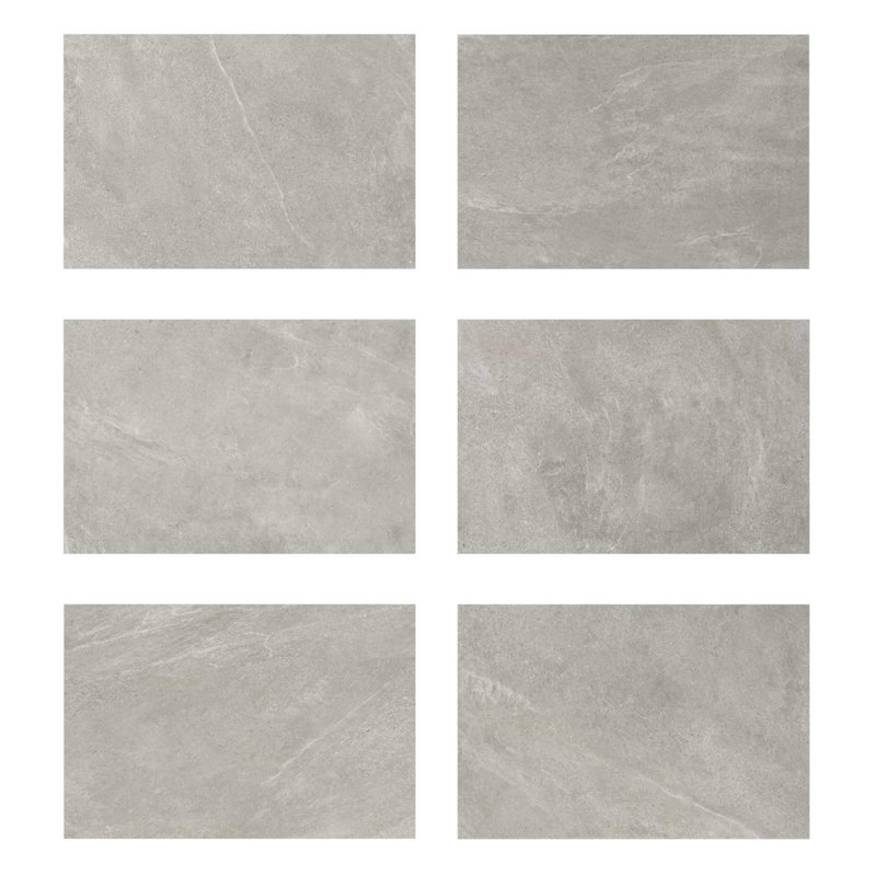Era 24x36 Matte Limestone Look Porcelain Paver, Silver Gray