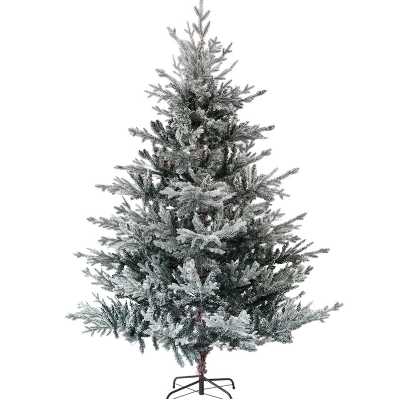 Arbre de Noël artificiel 6 pi - Design nordique en pin 795 pieds enneigé support en métal à assemblage rapide avec base de neige