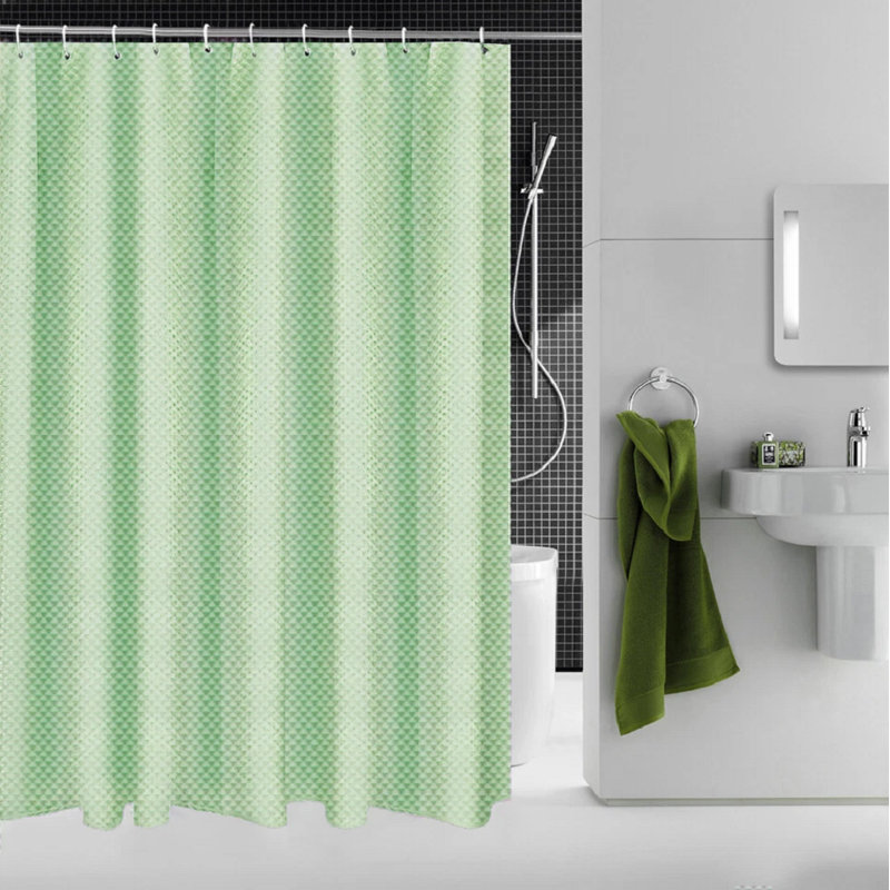 Diamond Shower Curtain 180X180, Light Green