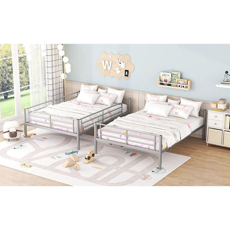 Lit superposé double Sliver - idéal pour les chambres à coucher, Double, Argent