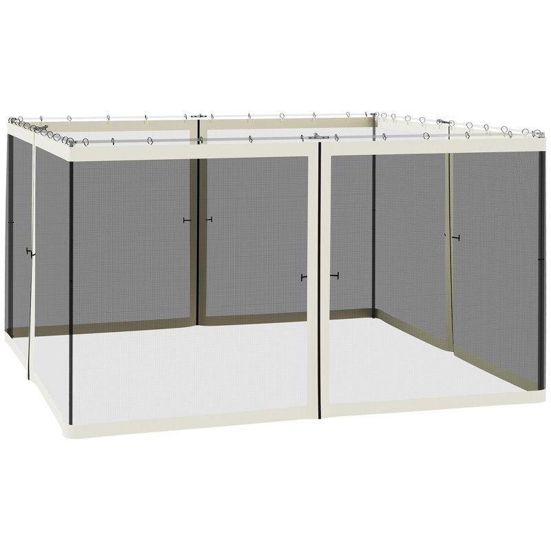 Filet de remplacement universel en mailles de remplacement 12 'x 12' Outsunny, 12 pi x 12 pi, Blanc, crème