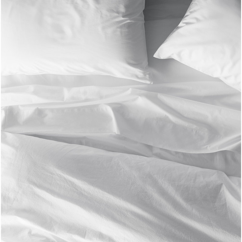 100% Cotton Percale Fitted Sheet, Twin Fitted Sheet, Alpine White