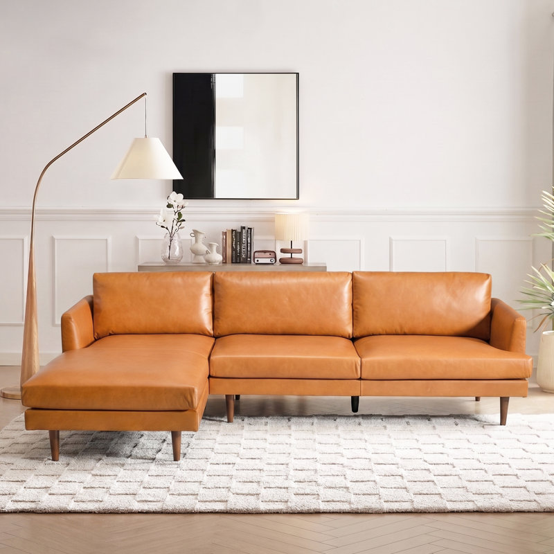 Canapé modulaire en cuir véritable 2 pièces, Left Hand Facing