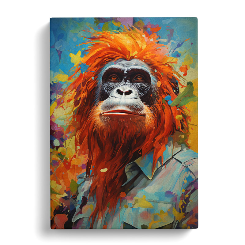Orangutan Dadaism - Wrapped Canvas, 50cm H x 35cm W x 3cm D