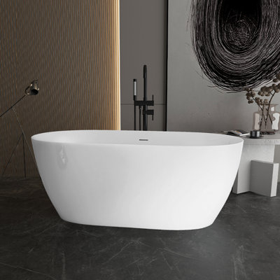 59'' x 29.5'' Freestanding Soaking Acrylic Bathtub