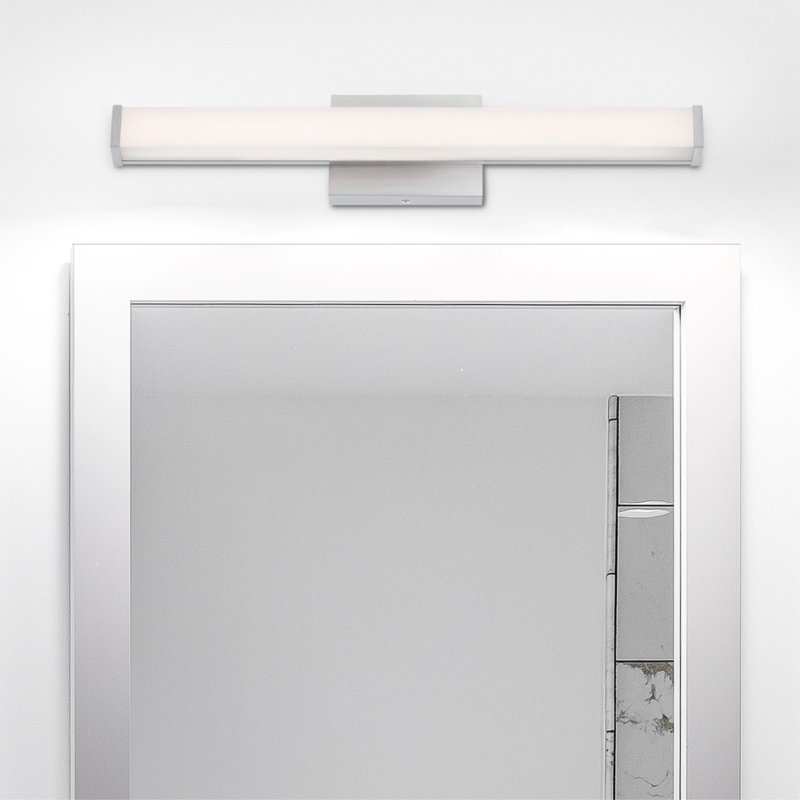 15 Watt LED Indoor Vanity Lighting, Color Temperature Selection, Brushed Nickel, Frosted Acrylic