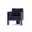Quanise 4 Piece Sunbrella Outdoor Patio Seating Set With Aluminum Slat Coffee Table - Spectrum Denim-1824848557