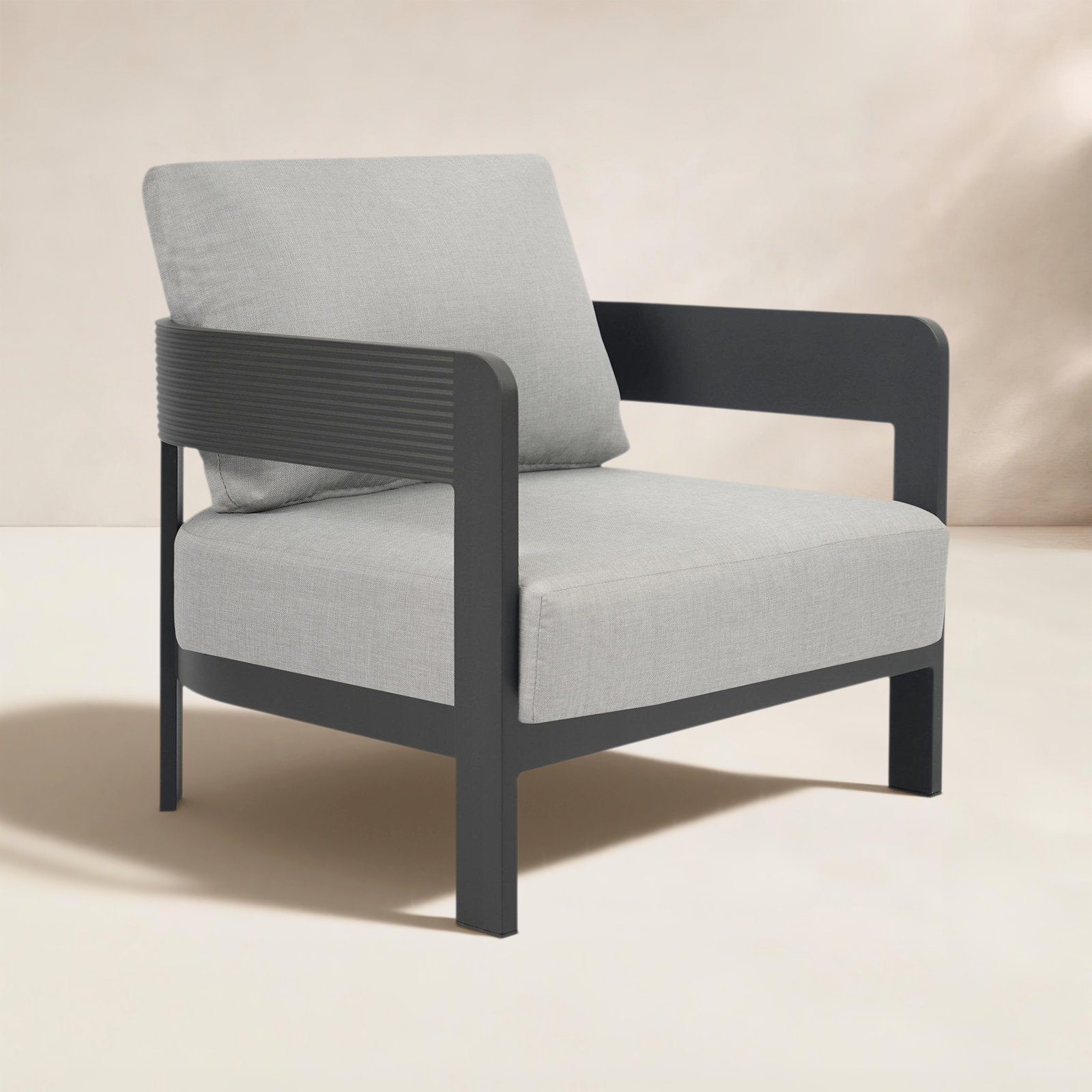 Lisa Patio Lounge Chair, Gray