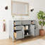 Meuble-lavabo simple 48 po avec plateau en pierre reconstituée de 1,4 po d'épaisseur et structure en bois massif, gris discret