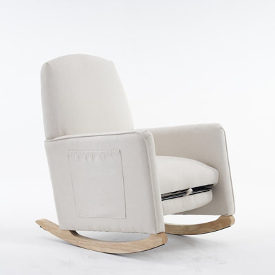 Chaise berçante en tissu avec repose-pieds Teddy