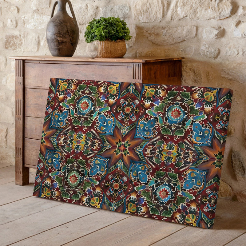 Reproduction d'art sur toile, "Motif textile richement détaillé" inspiré du design marocain, H 30 po x l 40 po