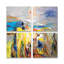 Ensemble de 4 panneaux muraux - Ekaterina Ermilkina «Seascape», art mural sur toile pour le salon, la chambre à coucher ou le bureau 