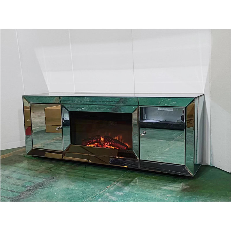 Melveen Unfinished TV Stand for TVs up to 65" with Fireplace Included