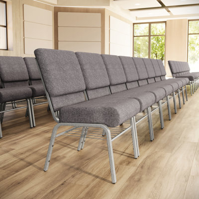 Chaise d'église polyvalente empilable en tissu 21 po Hercules Series