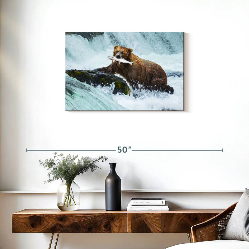 Simple Bear Fishing, 20" H x 30" W