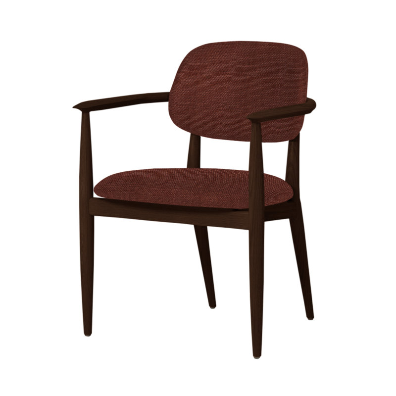 Slow Arm Chair, Dark Brown Oak, Newcastle Black New 65
