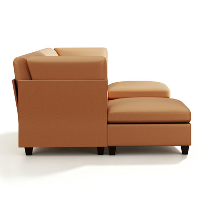 6-Pieces Faux Leather Sectional With two Ottoman
