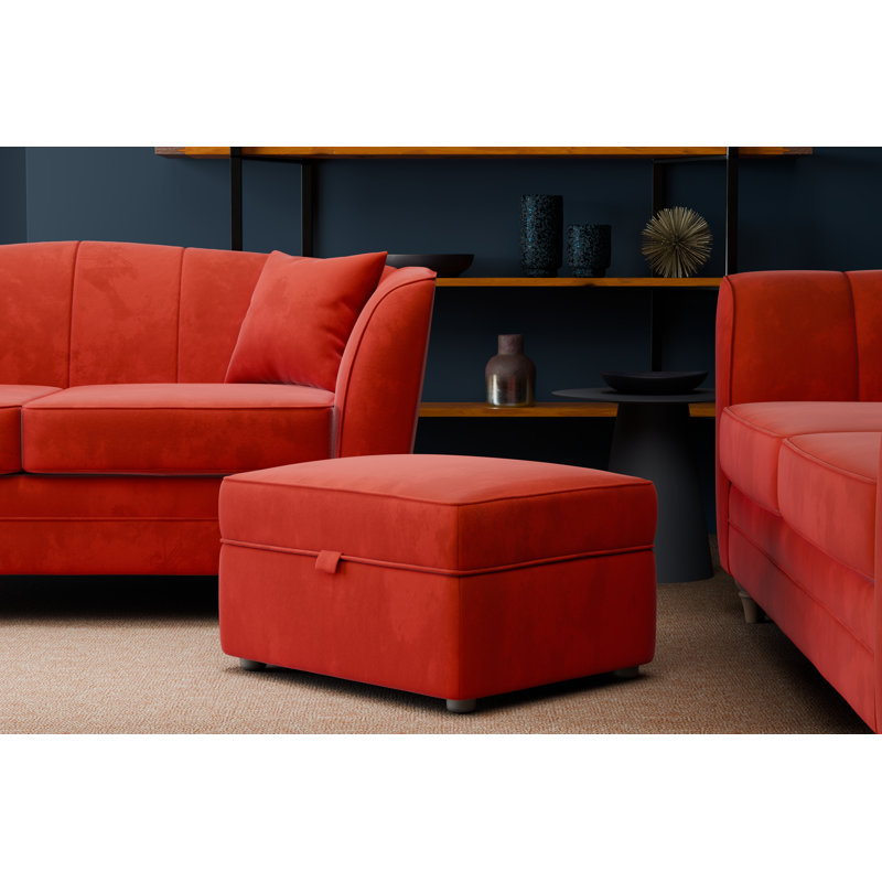 Laverton 62Cm Velvet Rectangle Storage Ottoman, Paprika