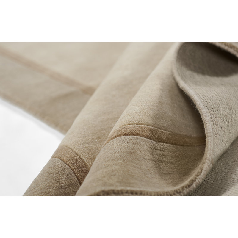 Zaley Handmade Tufted Wool Gray/Taupe Area Rug, Rectangle 9' x 12'