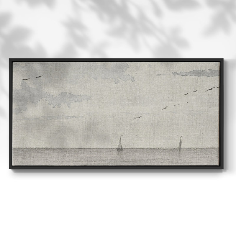 Nautical Series-CCL XXVI - Toile tendue avec châssis encadré - Prêt à être accroché, H 17 po x l 33 po, Noir
