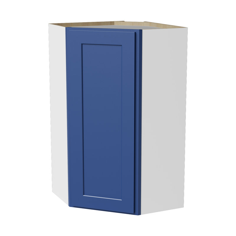 Armoire murale diagonale, Blue Shaker, 24" W x 42" H x 12" D
