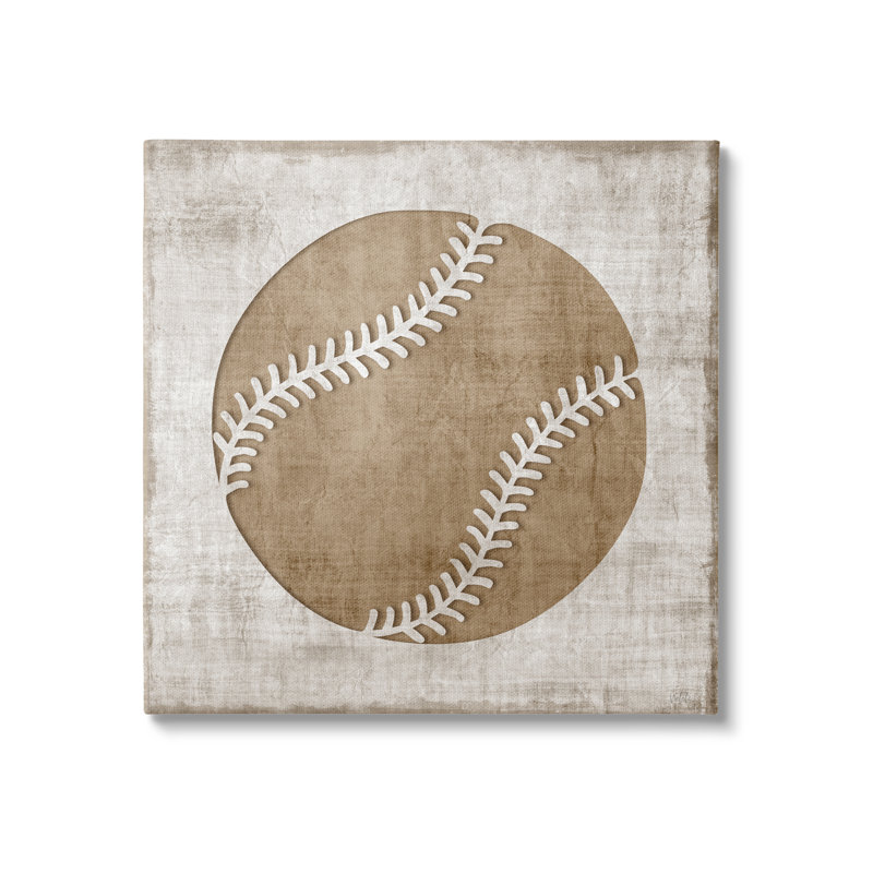 «Weathered Baseball Silhouette Shape Rustic Sports Sign» par Natalie Carpentieri - peinture sur toile tendue