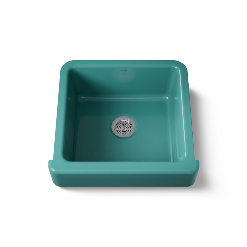 Évier de cuisine de style ferme Whitehaven à ajustement automatique, 61 cm L x 56 cm l, Sarcelle