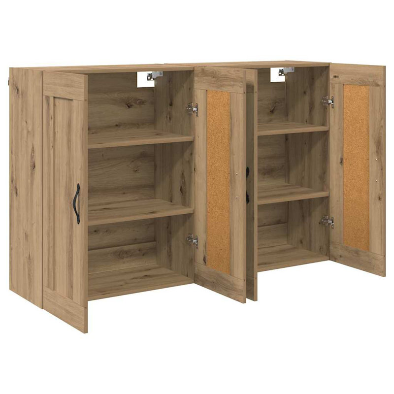  Wall-Mounted Cabinet 2 Pcs Old Wood 69.5 X 34 X 90 Cm, Artisan Oak