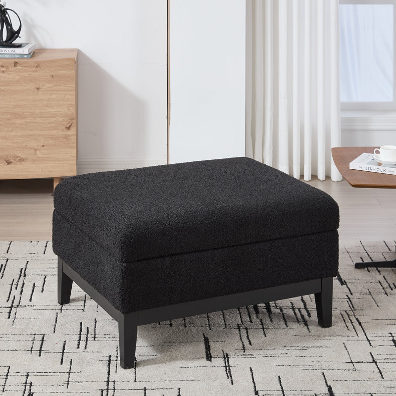 Table basse avec repose-pieds 33,8 po, Noir, Black