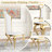 70.08" Rectangular Faux Marble Top Pedestal Dining Set-110982545-110982544