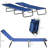 2 Piece Yard Lounge Sun Chairs, 5-level Reclining, Steel Frame, Blue Folding Chaise For Beach, Patio Beach Chairs With Made,