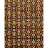 Hand Knotted Wool Ikat Area Rug in Brown