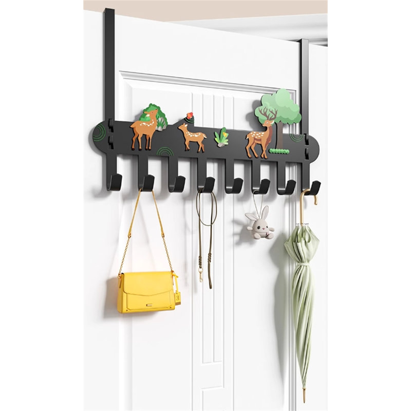 Iron Seamless Over-The-Door Hook Rack