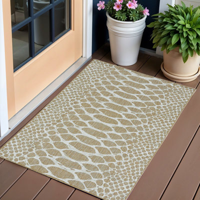 Tapis d'intérieur 3 pi x 5 pi ivoire naturel tissé à la machine