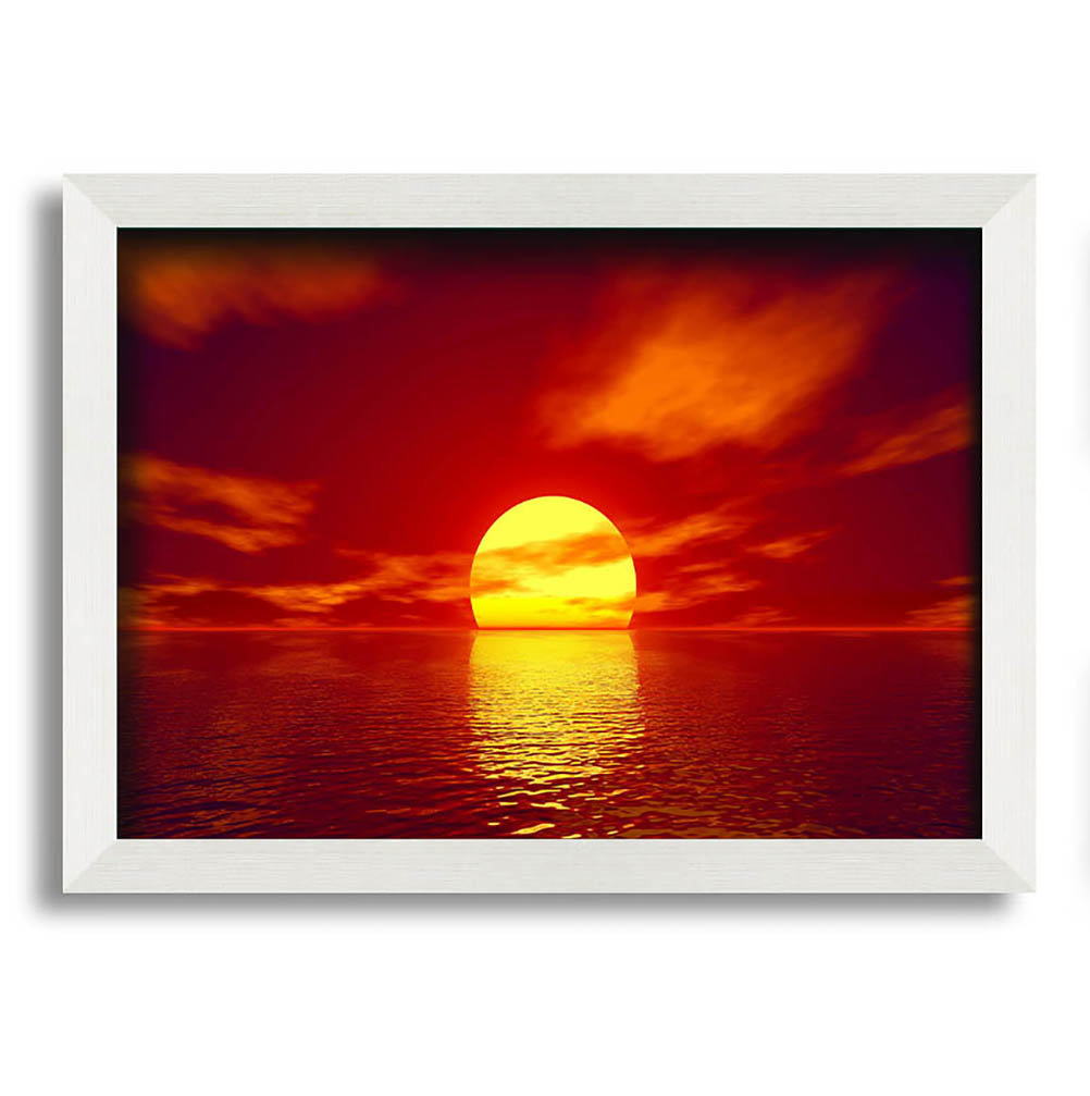 Gerahmtes Poster Golden Sun In The Red Sky