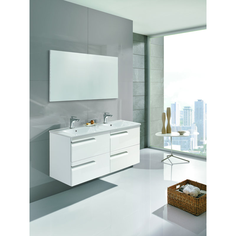 Huntsville 48'' Double Bathroom Vanity with Ceramic Top, White