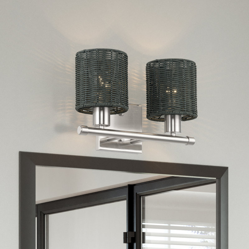 Weavington 2 Light Brushed Nickel Vanity Sconce