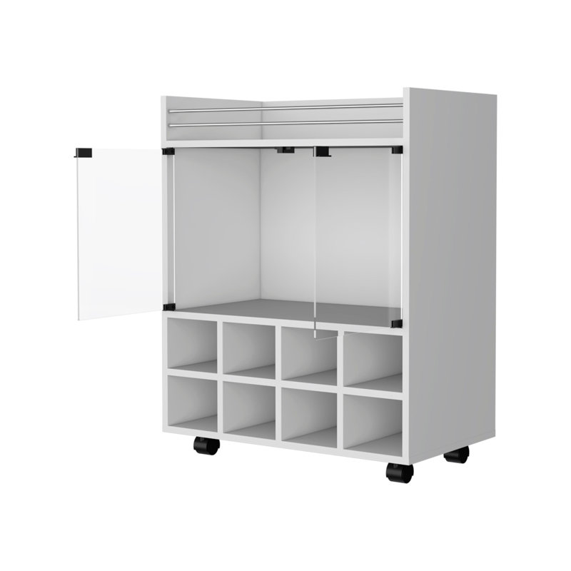 Kitchen Cart, 8-Bottle Rack Bar Cart