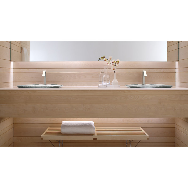 Kohler Inia, Artist Editions Rectangle Glass Wading Pool Bathroom Sink, Opaque Sapphire